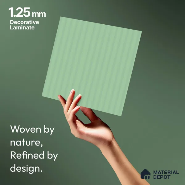 Mint Green Fluted Solid Color LM 18332 8 ft x 4 ft Texture Finish Decorative Laminate - 1.25 mm | Suitable for TV Unit,Wardrobe, Kitchen Cabinets