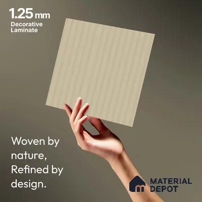 Light Beige Fluted Solid Color LM 18334 8 ft x 4 ft Texture Finish Decorative Laminate - 1.25 mm | Suitable for TV Unit,Wardrobe, Kitchen Cabinets