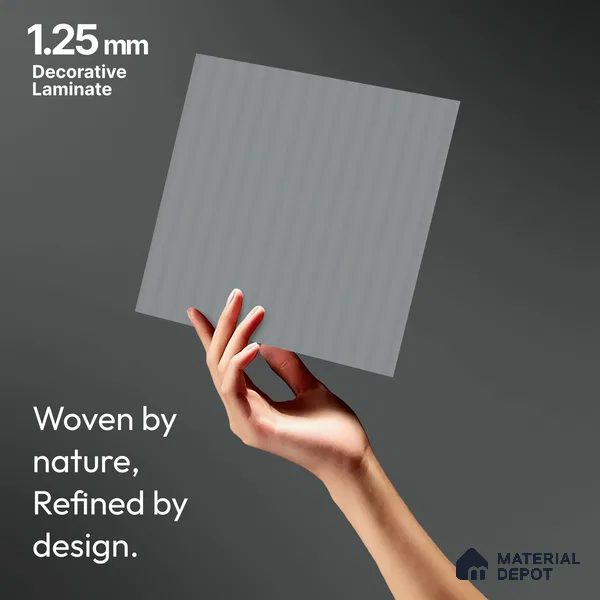 Nimbus Grey Fluted Solid Color LM 18335 8 ft x 4 ft Texture Finish Decorative Laminate - 1.25 mm | Suitable for TV Unit,Wardrobe, Kitchen Cabinets