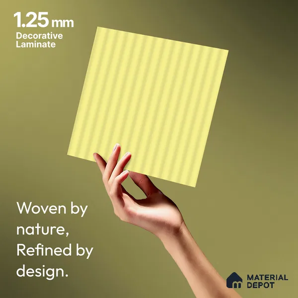 Pale Grey Fluted Solid Color LM 18336 8 ft x 4 ft Texture Finish Decorative Laminate - 1.25 mm | Suitable for TV Unit,Wardrobe, Kitchen Cabinets