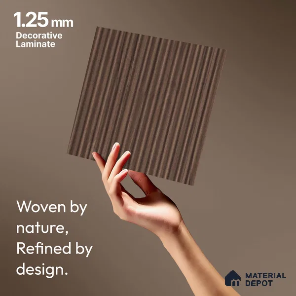 Wooden Fluted LM 18344 8 ft x 4 ft Texture Finish Decorative Laminate - 1.25 mm | Suitable for TV Unit,Wardrobe, Kitchen Cabinets