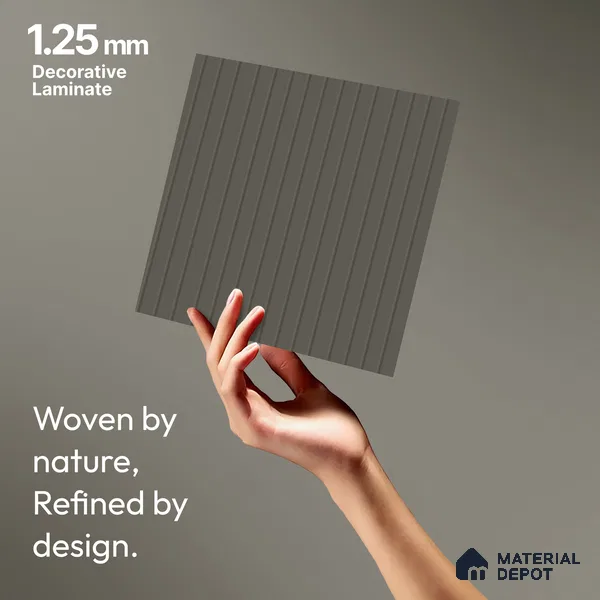 Dove Grey Fluted Solid Color LM 18353 8 ft x 4 ft Texture Finish Decorative Laminate - 1.25 mm | Suitable for TV Unit,Wardrobe, Kitchen Cabinets