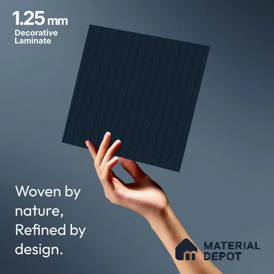 Dark Denim Blue Fluted Solid Color LM 18354 8 ft x 4 ft Texture Finish Decorative Laminate - 1.25 mm | Suitable for TV Unit,Wardrobe, Kitchen Cabinets