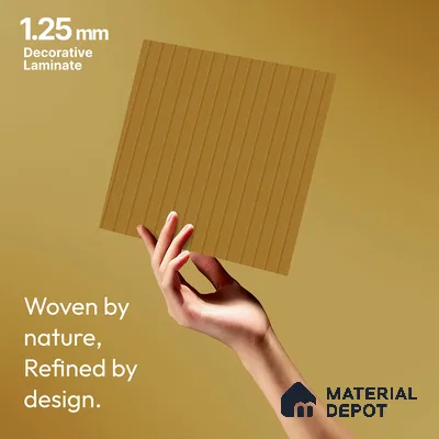Caramel Brown Fluted Solid Color LM 18355 8 ft x 4 ft Texture Finish Decorative Laminate - 1.25 mm | Suitable for TV Unit,Wardrobe, Kitchen Cabinets