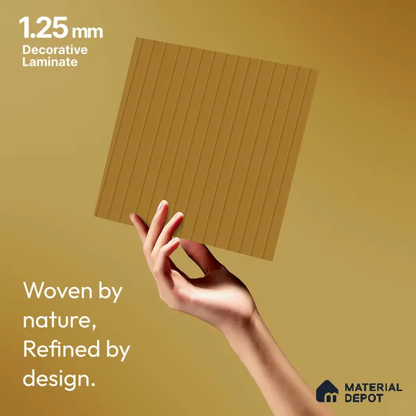Caramel Brown Fluted Solid Color LM 18355 8 ft x 4 ft Texture Finish Decorative Laminate - 1.25 mm | Suitable for TV Unit,Wardrobe, Kitchen Cabinets