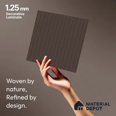 Chocolate Brown Fluted Solid Color LM 18356 8 ft x 4 ft Texture Finish Decorative Laminate - 1.25 mm | Suitable for TV Unit,Wardrobe, Kitchen Cabinets