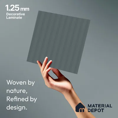 Slate Blue Fluted Solid Color LM 18366 8 ft x 4 ft Texture Finish Decorative Laminate - 1.25 mm | Suitable for TV Unit,Wardrobe, Kitchen Cabinets