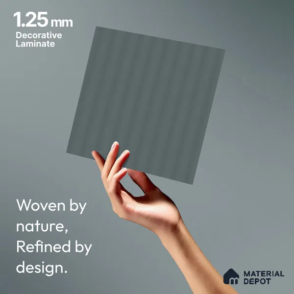 Slate Blue Fluted Solid Color LM 18366 8 ft x 4 ft Texture Finish Decorative Laminate - 1.25 mm | Suitable for TV Unit,Wardrobe, Kitchen Cabinets