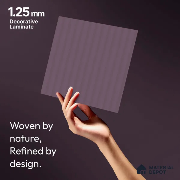 Deep Lavender Fluted Solid Color LM 18367 8 ft x 4 ft Texture Finish Decorative Laminate - 1.25 mm | Suitable for TV Unit,Wardrobe, Kitchen Cabinets