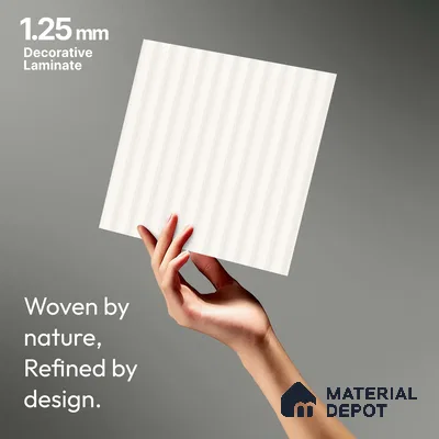 Fluted White Fluted Solid Color LM 18368 8 ft x 4 ft Texture Finish Decorative Laminate - 1.25 mm | Suitable for TV Unit,Wardrobe, Kitchen Cabinets