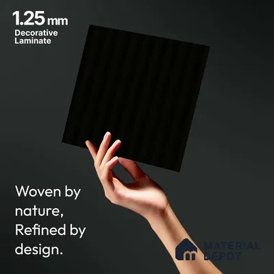 Charcoal Black Fluted Solid Color LM 18373 8 ft x 4 ft Texture Finish Decorative Laminate - 1.25 mm | Suitable for TV Unit,Wardrobe, Kitchen Cabinets