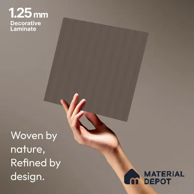 Deep Taupe Brown Fluted Solid Color LM 18374 8 ft x 4 ft Texture Finish Decorative Laminate - 1.25 mm | Suitable for TV Unit,Wardrobe, Kitchen Cabinets