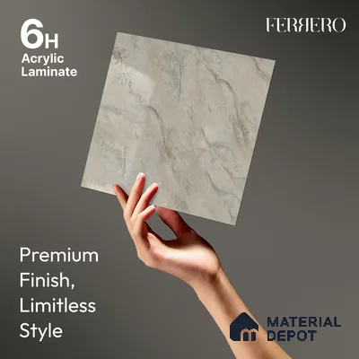 Cream Marble Acrylic Laminate LM 24631 8 ft x 4 ft High Gloss Finish - 1.5 mm | Suitable for TV Unit, Wardrobe, Cabinets