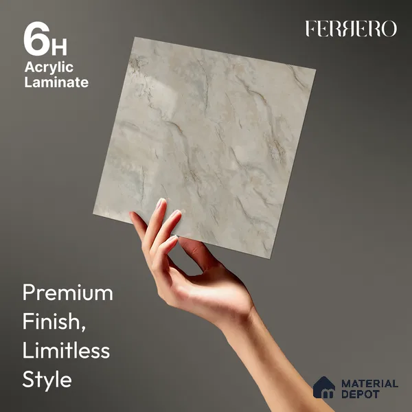 Cream Marble Acrylic Laminate LM 24631 8 ft x 4 ft High Gloss Finish - 1.5 mm | Suitable for TV Unit, Wardrobe, Cabinets
