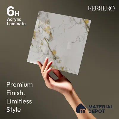 Cream Marble Acrylic Laminate LM 24632 8 ft x 4 ft High Gloss Finish - 1.5 mm | Suitable for TV Unit, Wardrobe, Cabinets
