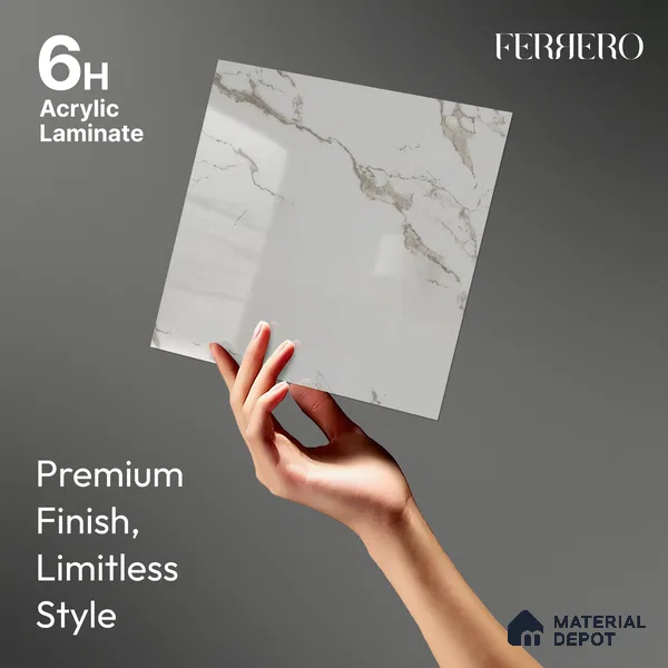 Cream Marble Acrylic Laminate LM 24633 8 ft x 4 ft High Gloss Finish - 1.5 mm | Suitable for TV Unit, Wardrobe, Cabinets