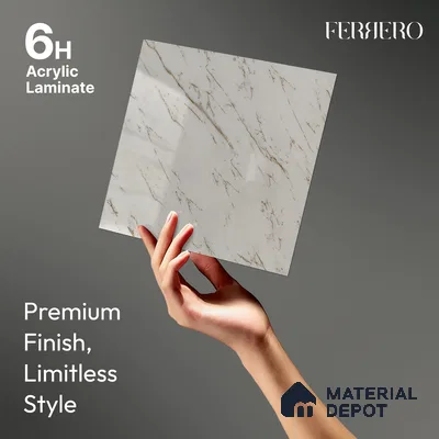Cream Marble Acrylic Laminate LM 24634 8 ft x 4 ft High Gloss Finish - 1.5 mm | Suitable for TV Unit, Wardrobe, Cabinets