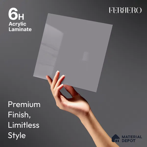 Muted Violet Solid Color Acrylic Laminate LM 24635 8 ft x 4 ft High Gloss Finish - 1.5 mm | Matching Edgeband code - EB 02096 | Suitable for Living Room, Kitchen, Office