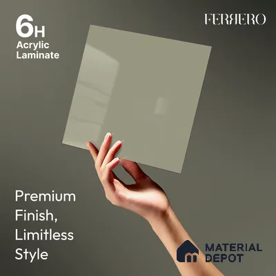 Warm Beige Solid Color Acrylic Laminate LM 24637 8 ft x 4 ft High Gloss Finish - 1.5 mm | Matching Edgeband code - EB 02097 | Suitable for Living Room, Kitchen, Office