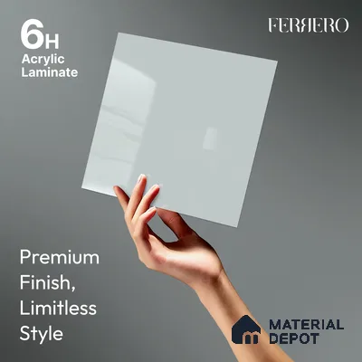 Powder Blue Solid Color Acrylic Laminate LM 24639 8 ft x 4 ft High Gloss Finish - 1.5 mm | Matching Edgeband code - EB 02099 | Suitable for Living Room, Kitchen, Office