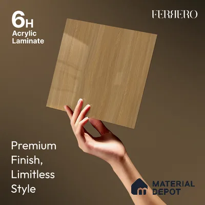 Wooden Look Acrylic Laminate LM 24640 8 ft x 4 ft High Gloss Finish - 1.5 mm | Suitable for TV Unit, Wardrobe, Cabinets