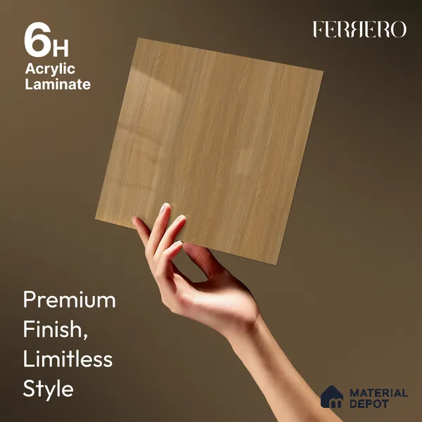 Wooden Look Acrylic Laminate LM 24640 8 ft x 4 ft High Gloss Finish - 1.5 mm | Suitable for TV Unit, Wardrobe, Cabinets