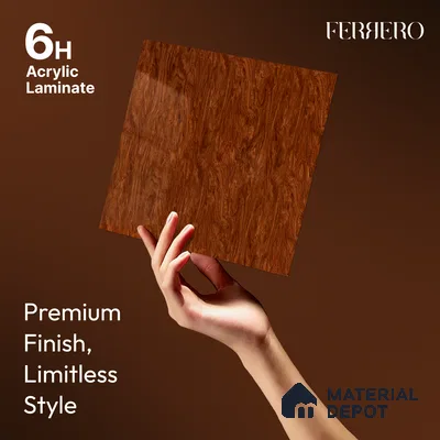 Wooden Look Acrylic Laminate LM 24641 8 ft x 4 ft High Gloss Finish - 1.5 mm | Suitable for TV Unit, Wardrobe, Cabinets