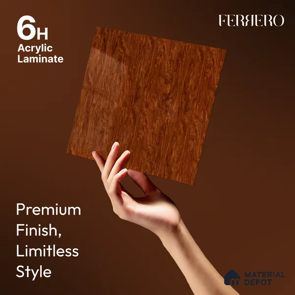 Wooden Look Acrylic Laminate LM 24641 8 ft x 4 ft High Gloss Finish - 1.5 mm | Suitable for TV Unit, Wardrobe, Cabinets