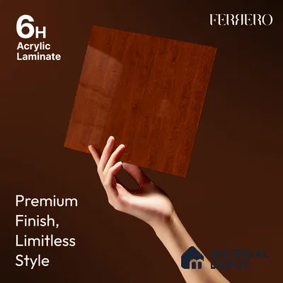Wooden Look Acrylic Laminate LM 24642 8 ft x 4 ft High Gloss Finish - 1.5 mm | Suitable for TV Unit, Wardrobe, Cabinets