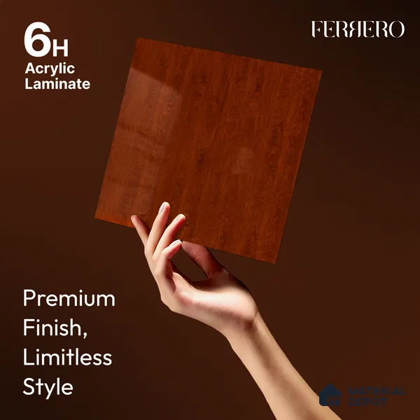 Wooden Look Acrylic Laminate LM 24642 8 ft x 4 ft High Gloss Finish - 1.5 mm | Suitable for TV Unit, Wardrobe, Cabinets
