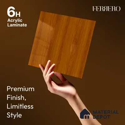 Wooden Look Acrylic Laminate LM 24643 8 ft x 4 ft High Gloss Finish - 1.5 mm | Suitable for TV Unit, Wardrobe, Cabinets