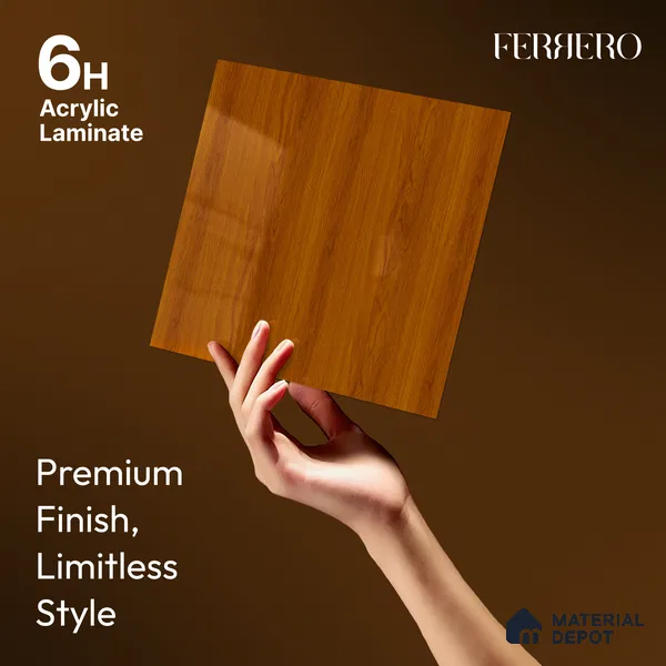 Wooden Look Acrylic Laminate LM 24643 8 ft x 4 ft High Gloss Finish - 1.5 mm | Suitable for TV Unit, Wardrobe, Cabinets