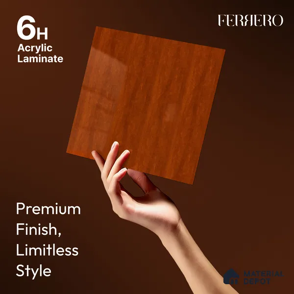 Wooden Look Acrylic Laminate LM 24644 8 ft x 4 ft High Gloss Finish - 1.5 mm | Suitable for TV Unit, Wardrobe, Cabinets