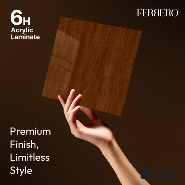 Wooden Look Acrylic Laminate LM 24645 8 ft x 4 ft High Gloss Finish - 1.5 mm | Suitable for TV Unit, Wardrobe, Cabinets