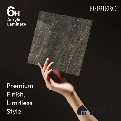 Brown Marble Acrylic Laminate LM 24308 8 ft x 4 ft High Gloss Finish - 1.5 mm | Suitable for TV Unit, Wardrobe, Cabinets