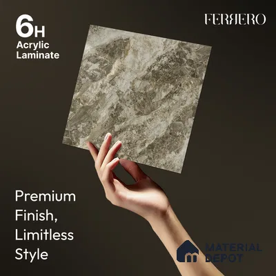 Brown Marble Acrylic Laminate LM 24313 8 ft x 4 ft High Gloss Finish - 1.5 mm | Suitable for TV Unit, Wardrobe, Cabinets