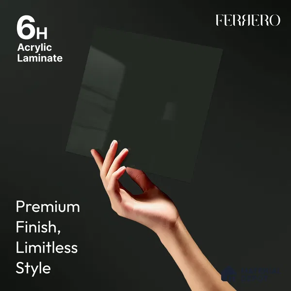 Deep Forest Green Solid Color Acrylic Laminate LM 24322 8 ft x 4 ft High Gloss Finish - 1.5 mm | Matching Edgeband code - EB 02114 | Suitable for Living Room, Kitchen, Office