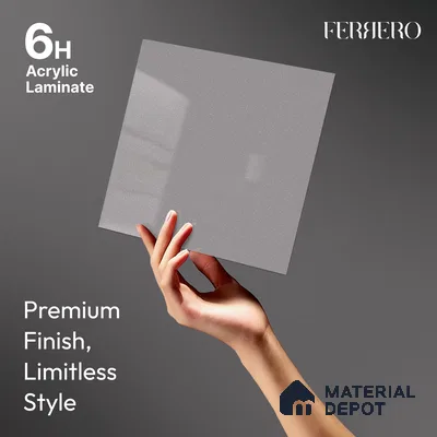 High Gloss White Solid Color Acrylic Laminate LM 24323 8 ft x 4 ft High Gloss Finish - 1.5 mm | Matching Edgeband code - EB 02115 | Suitable for Living Room, Kitchen, Office
