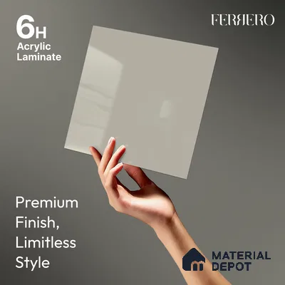 Soft White Solid Color Acrylic Laminate LM 24325 8 ft x 4 ft High Gloss Finish - 1.5 mm | Matching Edgeband code - EB 02116 | Suitable for Living Room, Kitchen, Office