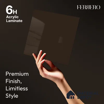 Espresso Brown Solid Color Acrylic Laminate LM 24333 8 ft x 4 ft High Gloss Finish - 1.5 mm | Matching Edgeband code - EB 02123 | Suitable for Living Room, Kitchen, Office