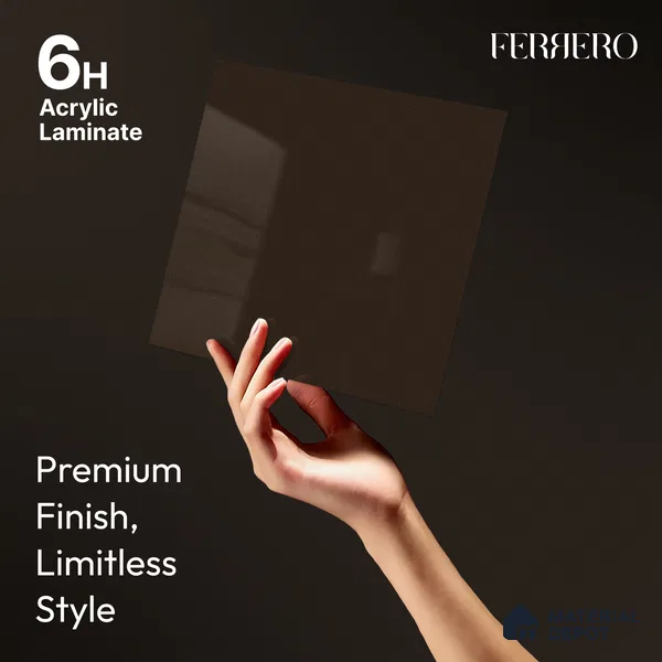 Espresso Brown Solid Color Acrylic Laminate LM 24333 8 ft x 4 ft High Gloss Finish - 1.5 mm | Matching Edgeband code - EB 02123 | Suitable for Living Room, Kitchen, Office