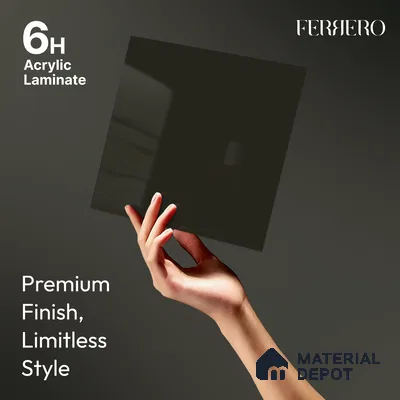 Espresso Brown Solid Color Acrylic Laminate LM 24349 8 ft x 4 ft High Gloss Finish - 1.5 mm | Matching Edgeband code - EB 02131 | Suitable for Living Room, Kitchen, Office