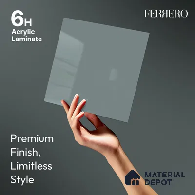 Slate Blue Solid Color Acrylic Laminate LM 24359 8 ft x 4 ft High Gloss Finish - 1.5 mm | Matching Edgeband code - EB 02135 | Suitable for Living Room, Kitchen, Office