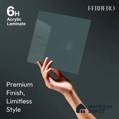 Slate Blue Solid Color Acrylic Laminate LM 24361 8 ft x 4 ft High Gloss Finish - 1.5 mm | Matching Edgeband code - EB 02136 | Suitable for Living Room, Kitchen, Office