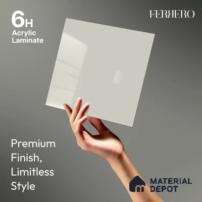 Solid White Solid Color Acrylic Laminate LM 24522 8 ft x 4 ft High Gloss Finish - 1.5 mm | Matching Edgeband code - EB 02076 | Suitable for Living Room, Kitchen, Office