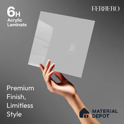 Solid White Solid Color Acrylic Laminate LM 24524 8 ft x 4 ft High Gloss Finish - 1.5 mm | Matching Edgeband code - EB 02106 | Suitable for Living Room, Kitchen, Office