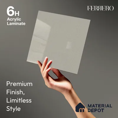 Pearl White Solid Color Acrylic Laminate LM 24525 8 ft x 4 ft High Gloss Finish - 1.5 mm | Matching Edgeband code - EB 02107 | Suitable for Living Room, Kitchen, Office