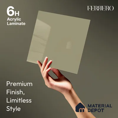 Warm Cream Solid Color Acrylic Laminate LM 24531 8 ft x 4 ft High Gloss Finish - 1.5 mm | Matching Edgeband code - EB 02080 | Suitable for Living Room, Kitchen, Office