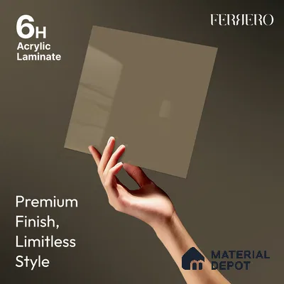 Warm Beige Solid Color Acrylic Laminate LM 24532 8 ft x 4 ft High Gloss Finish - 1.5 mm | Matching Edgeband code - EB 02082 | Suitable for Living Room, Kitchen, Office