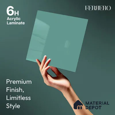 Tiffany Blue Solid Color Acrylic Laminate LM 24540 8 ft x 4 ft High Gloss Finish - 1.5 mm | Matching Edgeband code - EB 02074 | Suitable for Living Room, Kitchen, Office